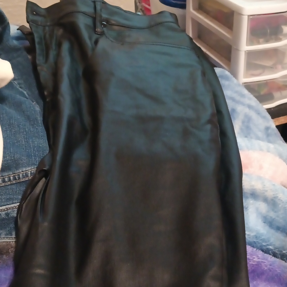 Faux leather pants